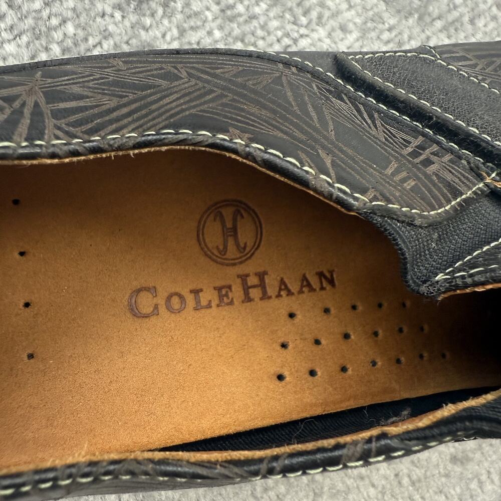 Cole Haan Shoes Mens Size 10.5 Black Leather Air Comfort Slip On Casual - Picture 5 of 12